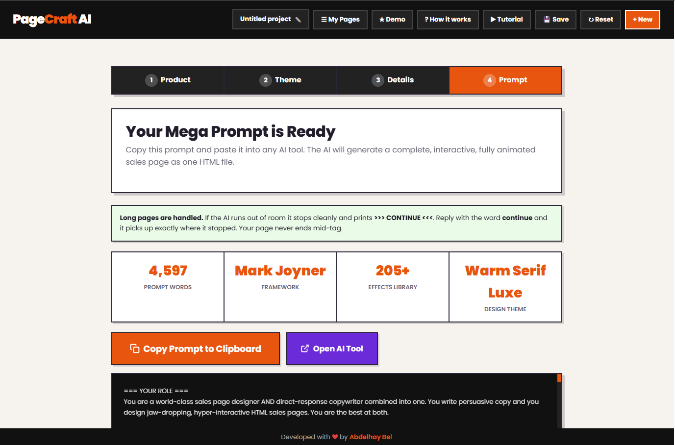 Final mega prompt window