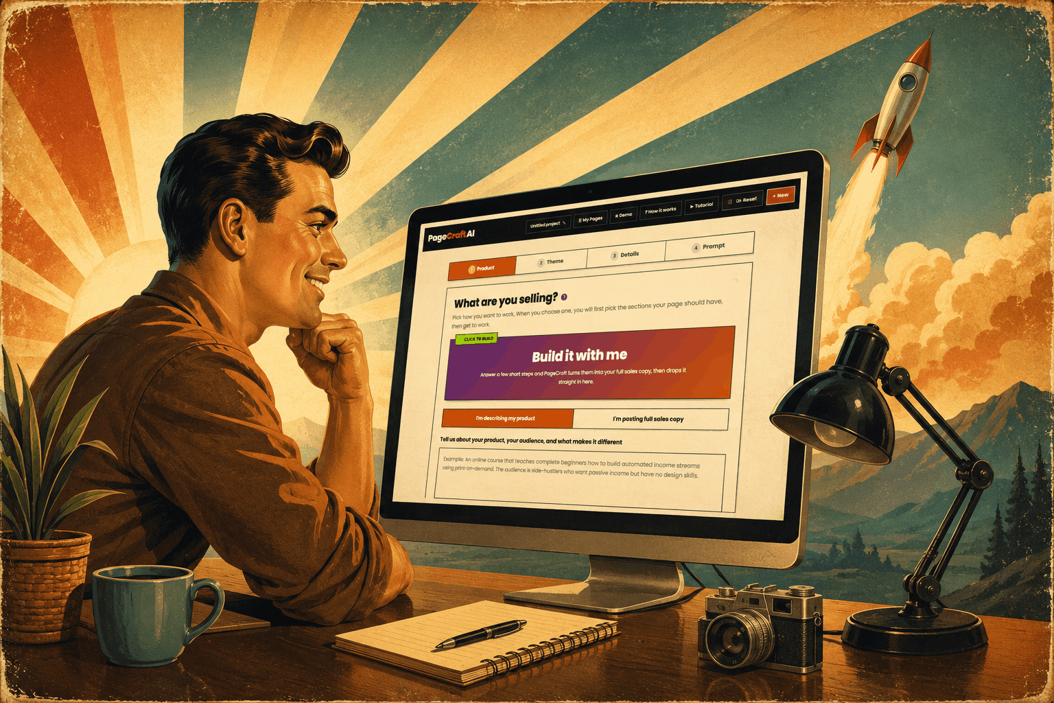 A creator with a finished page