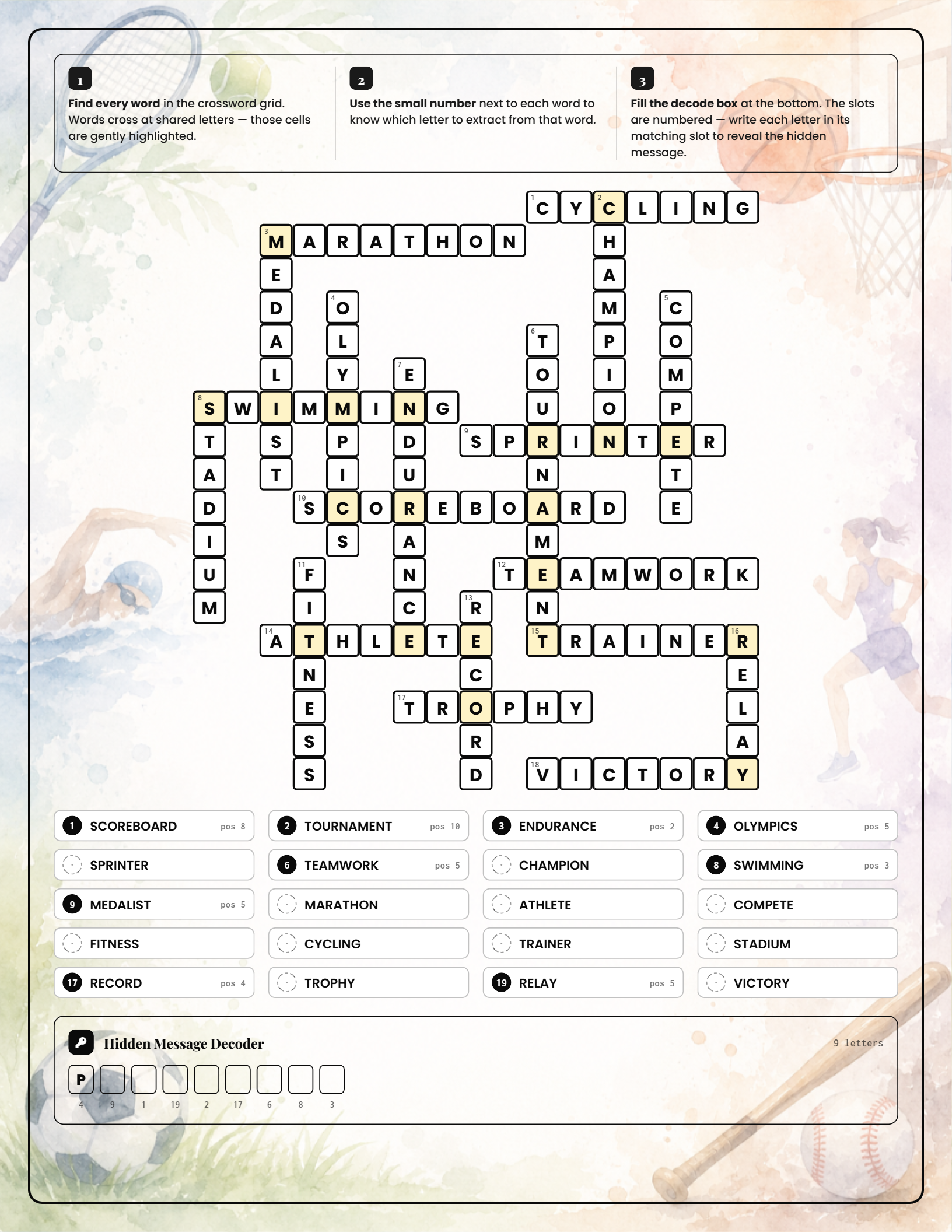 Example DecodeCross puzzle